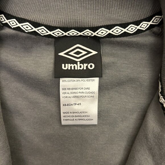 Umbro Kids Tech Soccer Full Zip Jacket Size XS (4/5) Gray Zipped Pockets NWT - Picture 2 of 14